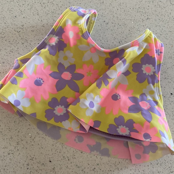 Girls Floral Bathing Suit - Picture 2 of 6